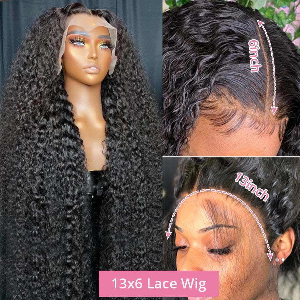 40 46 Inch 13x6 Hd Loose Deep Wave Lace Frontal Wig Brazilian 13x4 360 Full Water Curly Human Hair Wigs For Women 300% Density