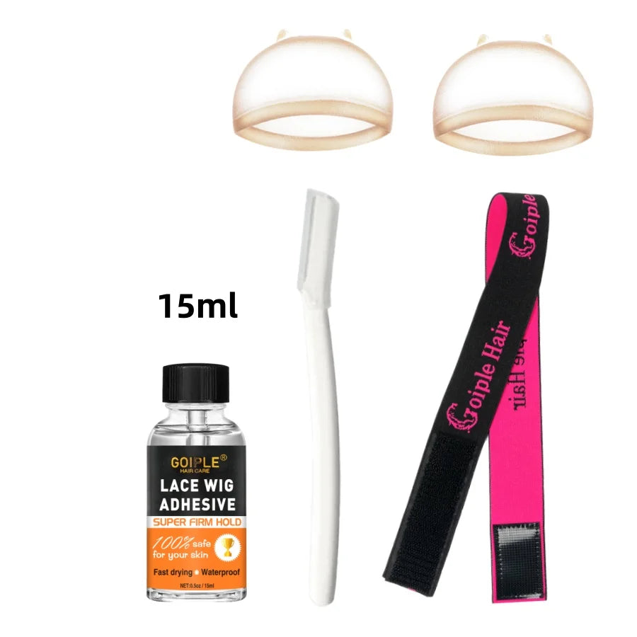 GOIPLE Lace Wig Adhesive Kit Fast Drying and Waterproof Glue Natural Perfect Invisible Bond Adhesives Products for Wigs Bonding