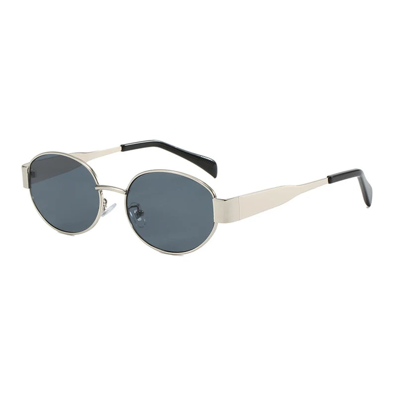 Retro Small Oval Sunglasses Men Women Luxury Metal Round Sun Glasses Male Classic Casual Driving Shades