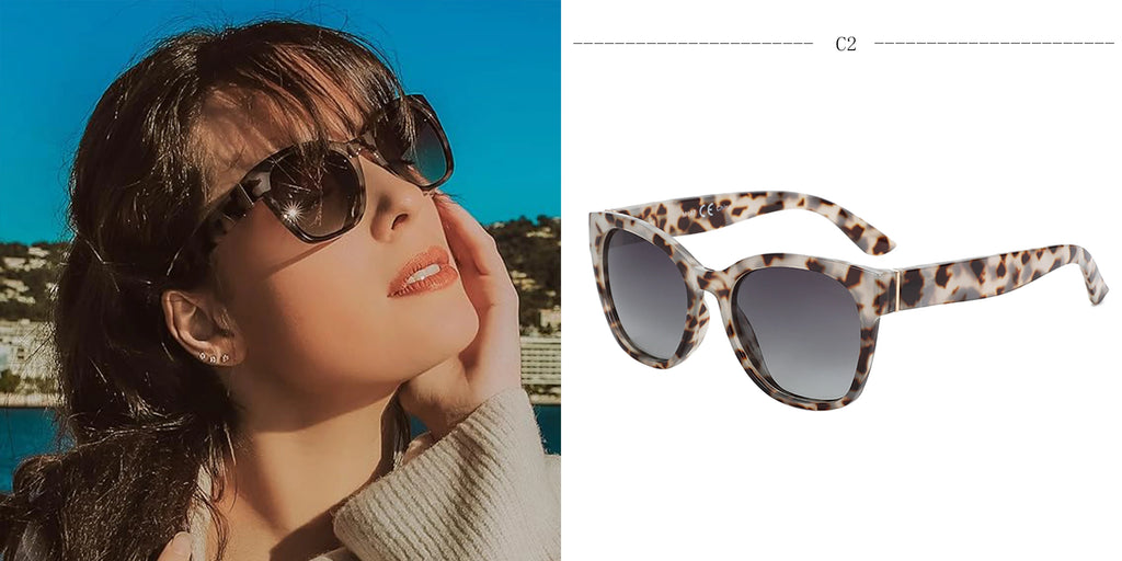 ZENOTTIC Fashion Cateye Polarized Sunglasses for Women - Oversized Sun Glasses UV400 Protection Retro Shades Designer Style