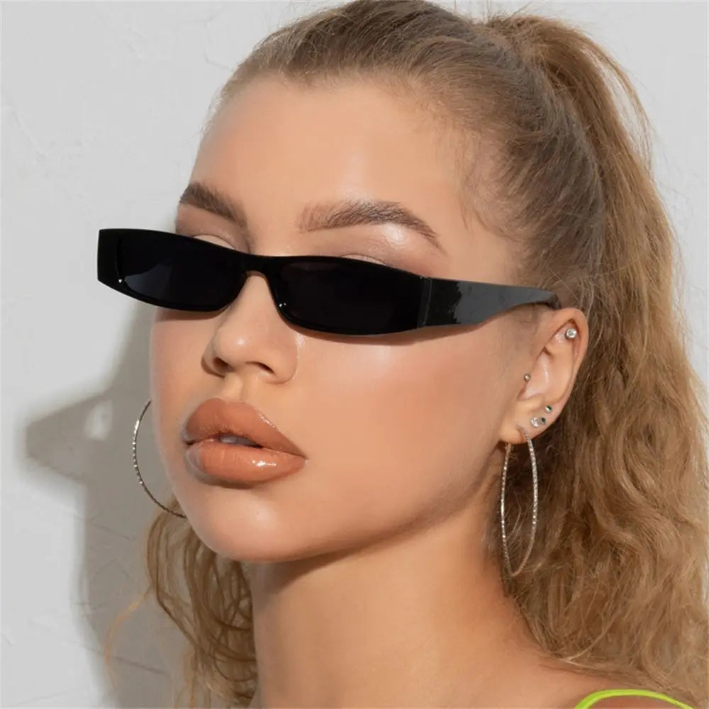 Retro Small Frame Sun Glasses Small Rectangle Sunglasses Vintage Square Narrow Sunglasses Trending Eyewear UV400