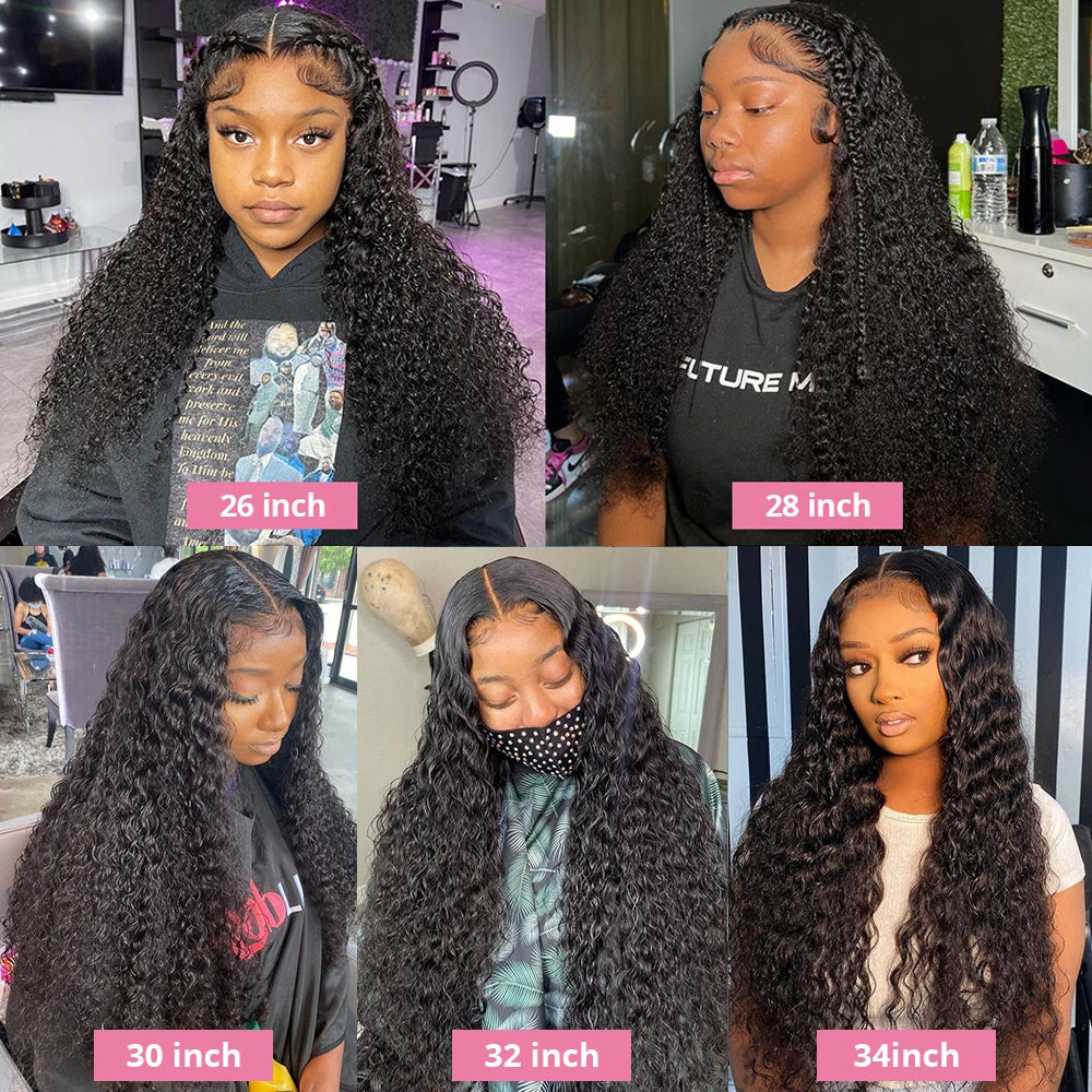 40 46 Inch 13x6 Hd Loose Deep Wave Lace Frontal Wig Brazilian 13x4 360 Full Water Curly Human Hair Wigs For Women 300% Density
