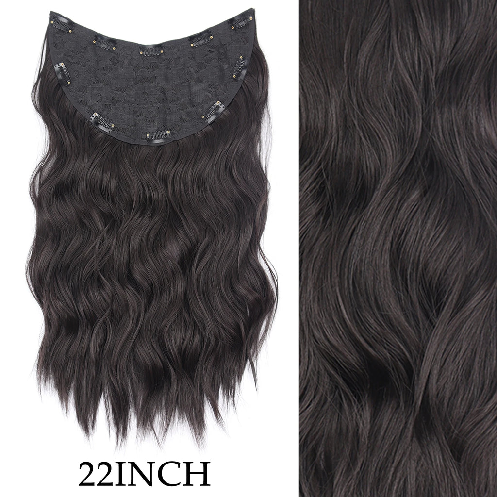 7Pcs/Set 16 Clips Hair Extension Black Long Straight Natural Hair Ombre Hairpiece Heat Resistant Fiber For Women Hairstyle