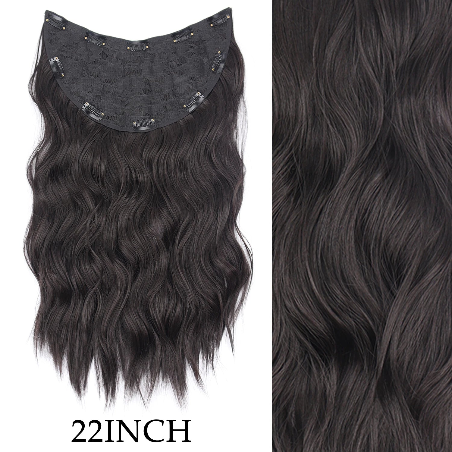 7Pcs/Set 16 Clips Hair Extension Black Long Straight Natural Hair Ombre Hairpiece Heat Resistant Fiber For Women Hairstyle