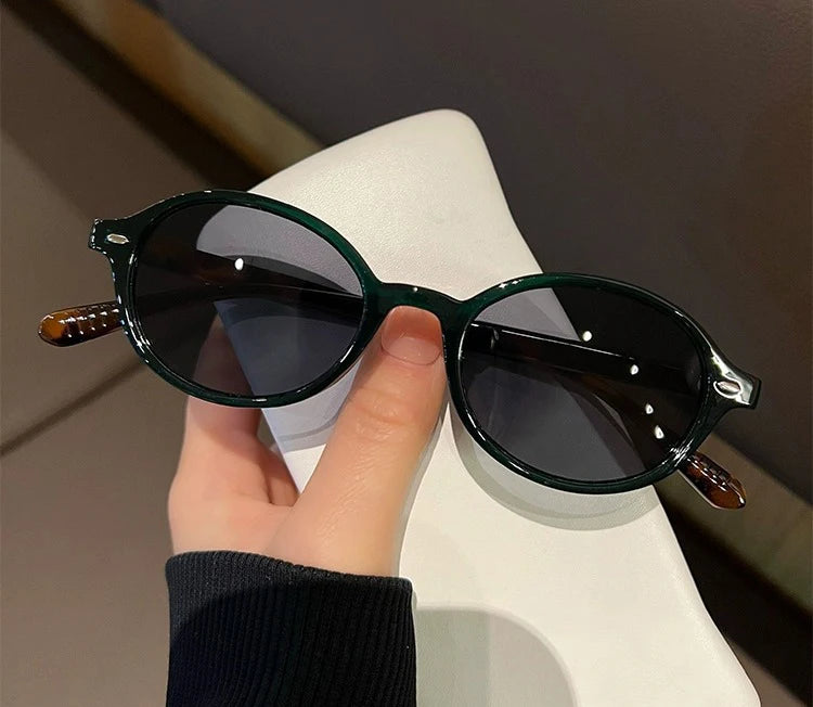 New Vintage Oval Sunglasses Women Men Luxury Brand Small Rectangle Sun Glasses Female Small Ellipse Eyewear Oculos De Sol
