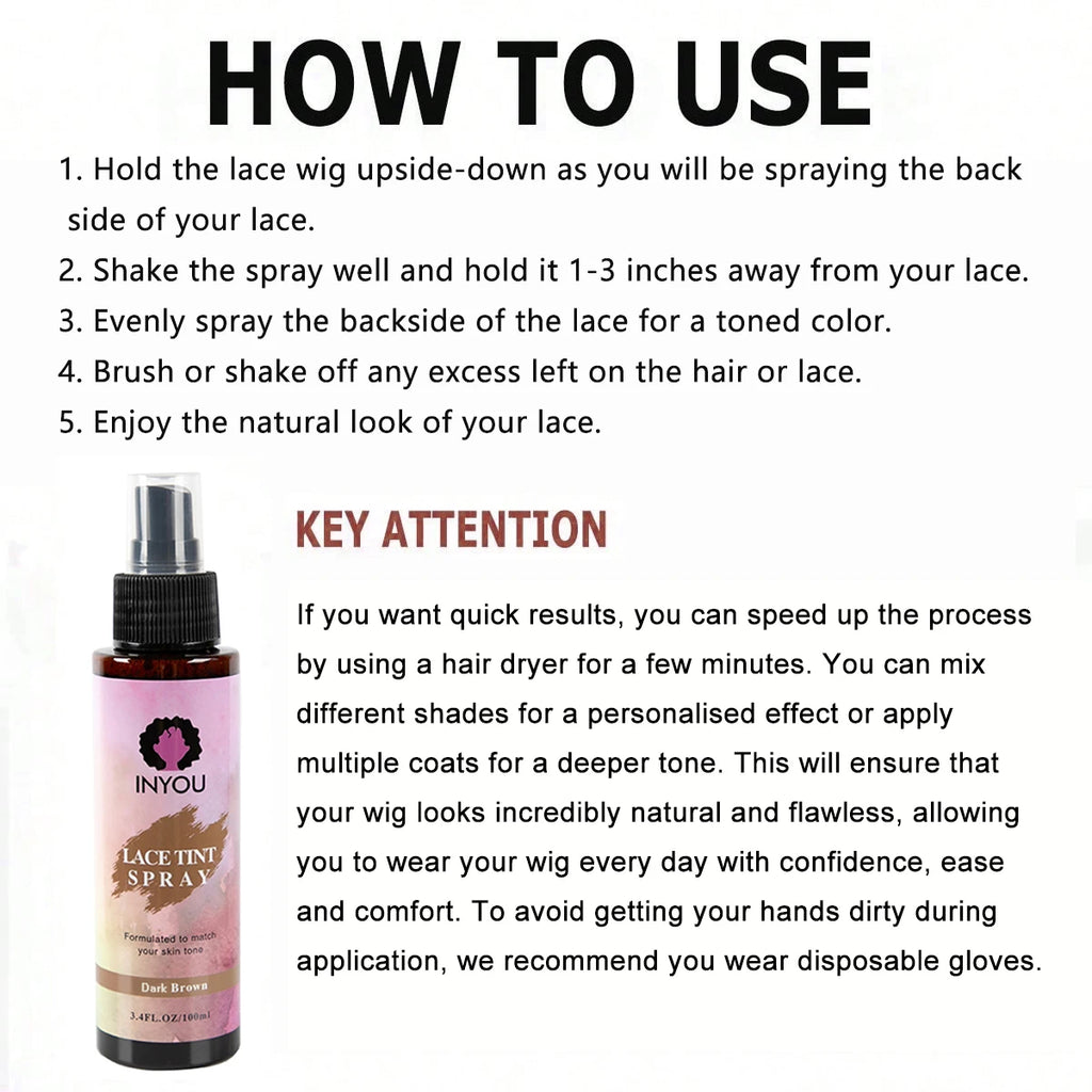 6Pcs Lace Wig Glue Kit with Lace Tint Spray Wig Installation Tool Set Includes Hair Wax Stick Lace Adhesive And Glue Remover