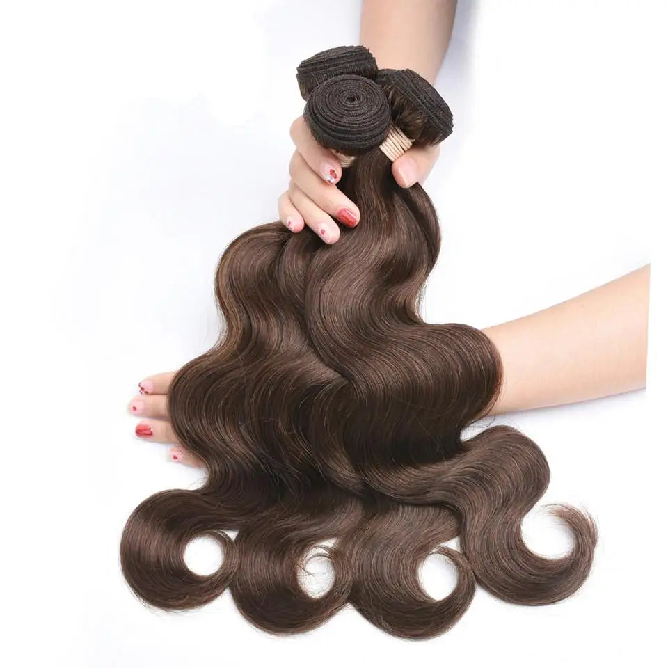 Bundles with Closure Body Wave Bundles Human Hair With 4x4 Lace Closure Brown Blonde Colored 3/4 Bundles Hair Remy For Women