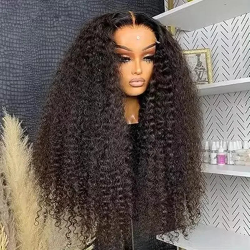 13X4 Lace Frontal Synthetic Wig For Black Women Ponytail Jerry Curly Prepluck Bleached Knot Baby Hair Cosplay Daily Party