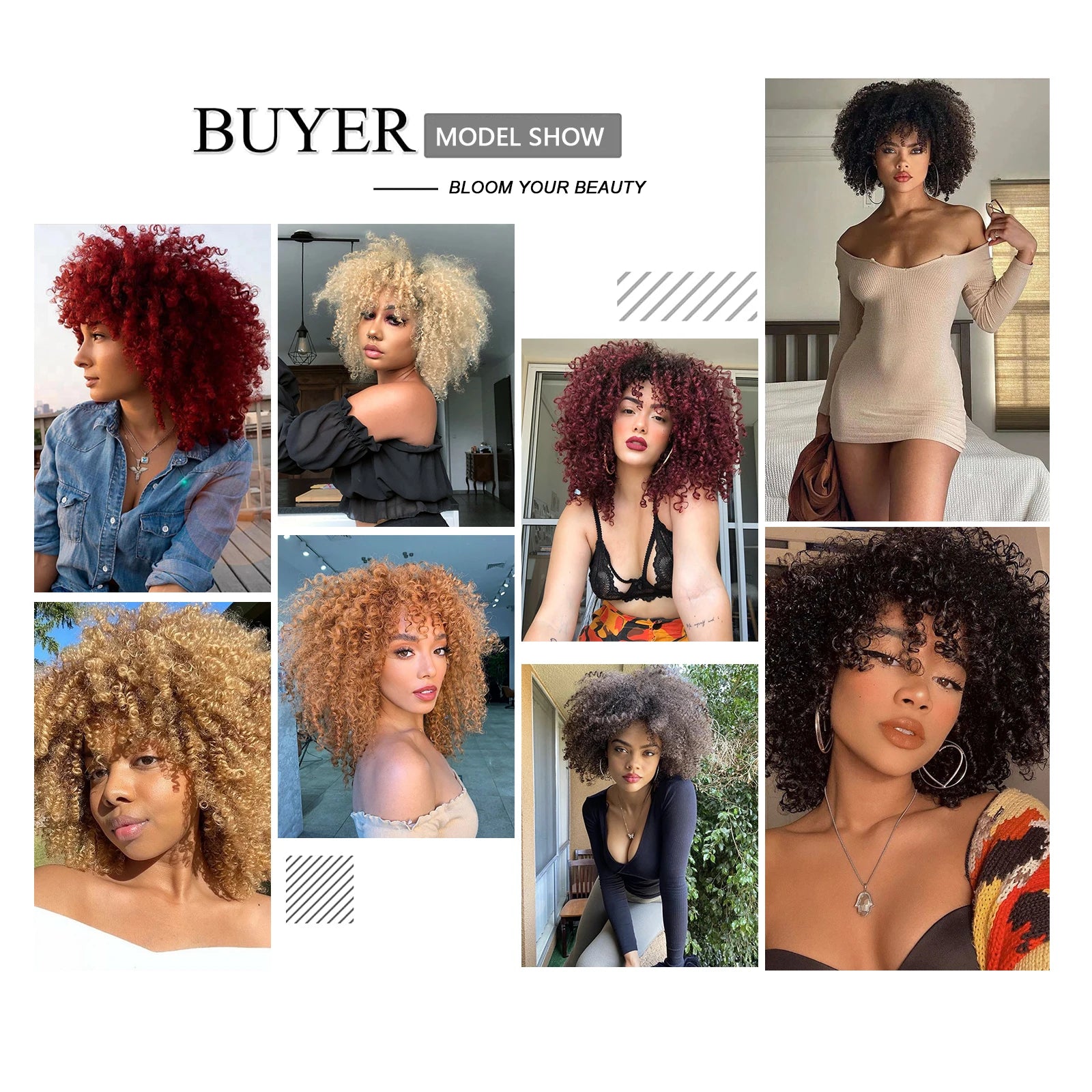 Tereshar Synthetic Short Curly with Bangs for Black Women 8 inch Afro Kinky Curly Wig Synthetic Hair Wigs for Daily Party Use