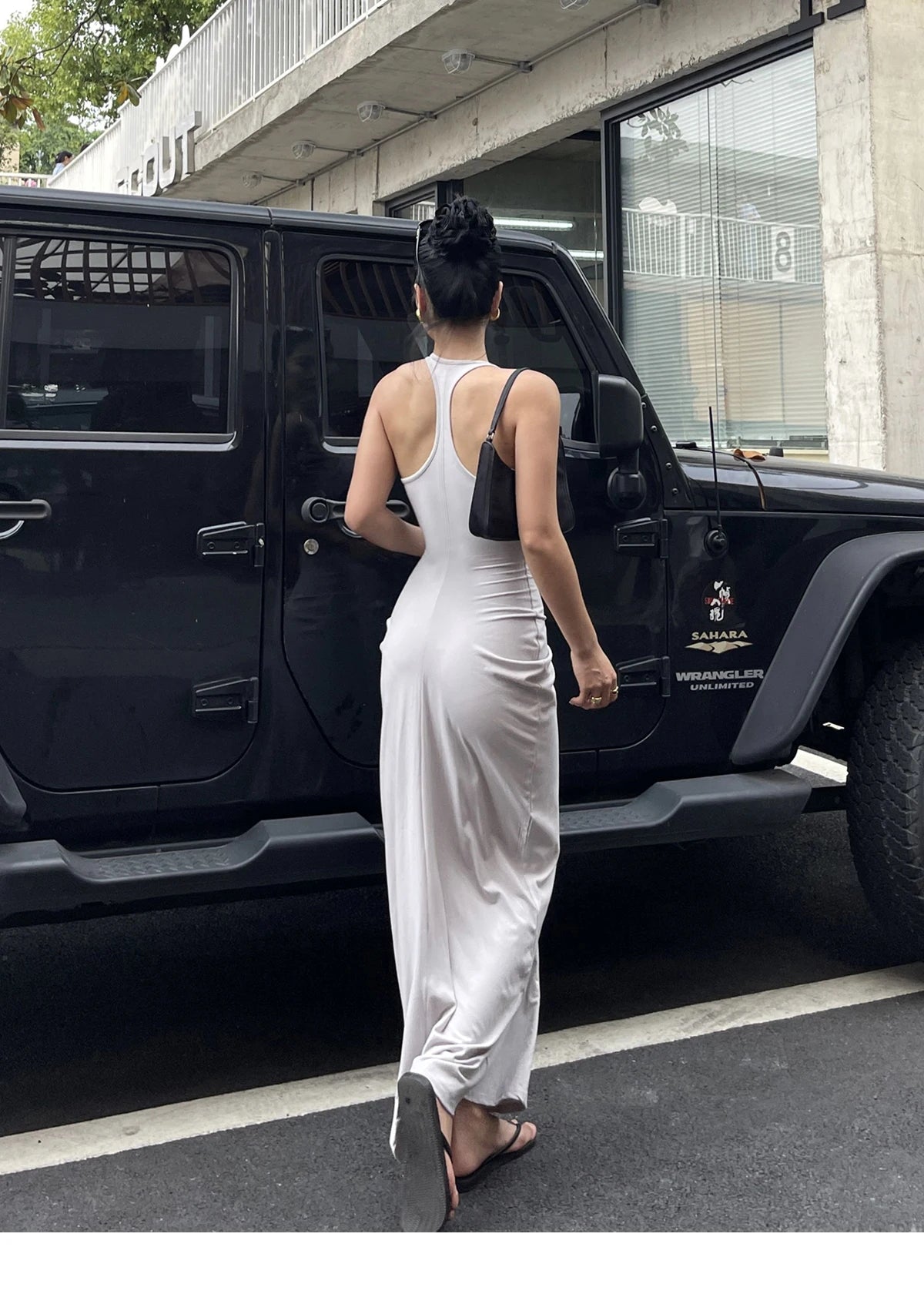 Spicy Girl V-neck Hanging Neck Sleeveless Dress Elegant Women's Summer New High Waist Slim Pleated Wrapped Hip Dresses ORPT