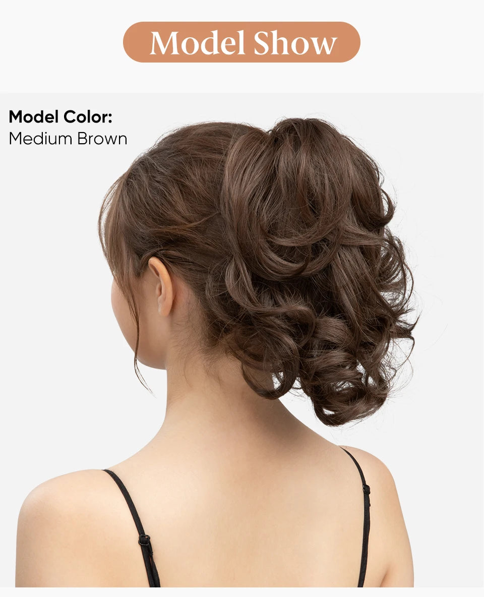 SARLA Premium Synthetic Diy Claw Clip In Ponytail Extensions Hairpiece Hair Bun Fake Blonde Natural Hair False Pigtail P026