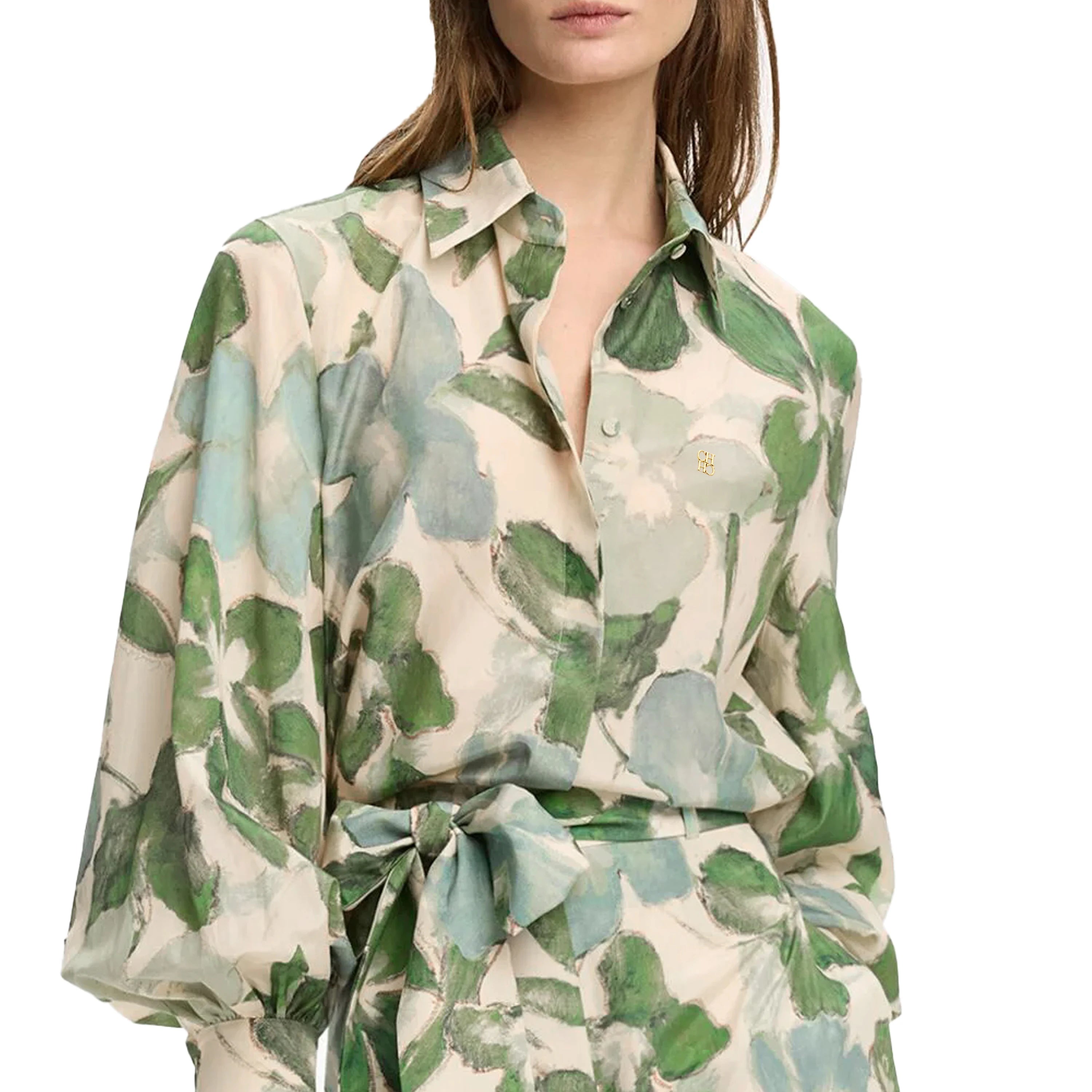 CHCH Women Printing Tops Blouses Fashion Print Casual Long Sleeve Office Lady OL Shirts Slim Blusas
