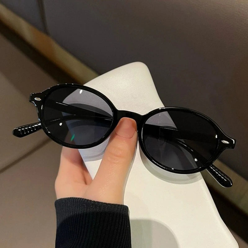 New Vintage Oval Sunglasses Women Men Luxury Brand Small Rectangle Sun Glasses Female Small Ellipse Eyewear Oculos De Sol