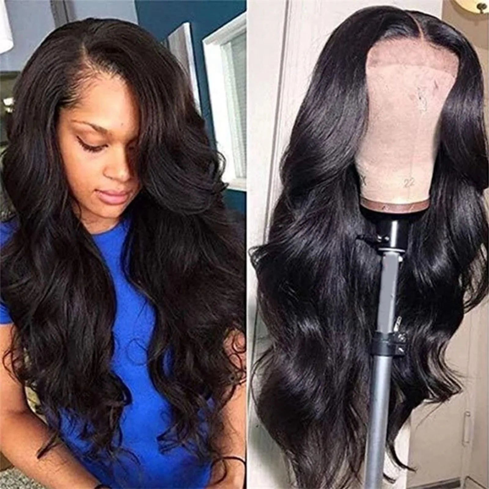 Synthetic Long  Wavy Wig for Women Middle Part Curly Natural Looking Heat Resistant Fiber for Daily