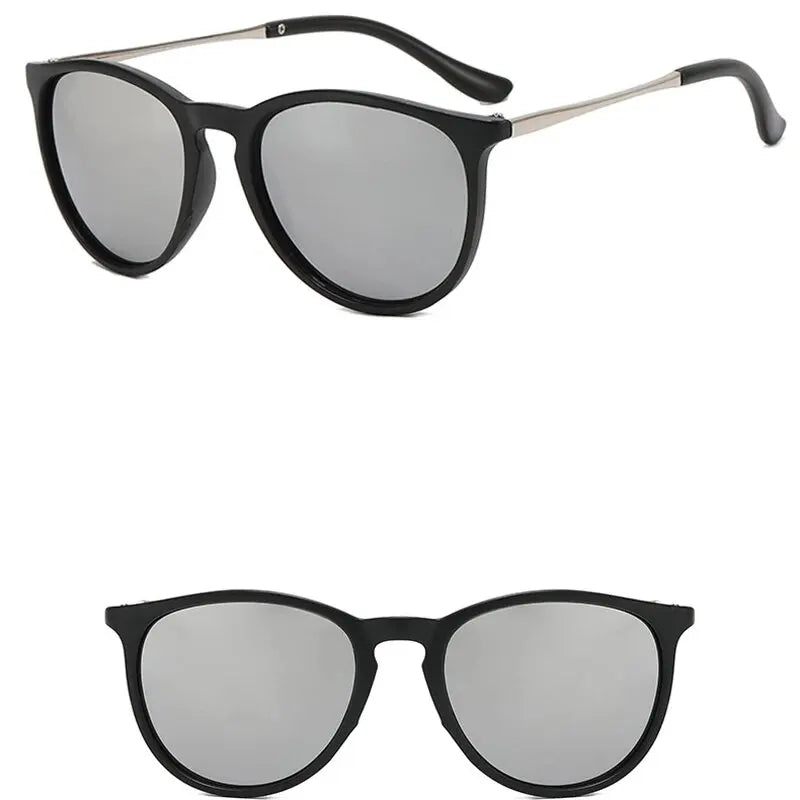 Trendy Sunglasses Fashion Women Sun Glasses Metal round Cat Eye Eyewears Men Leisure Shopping Luxury Eyeglasses for Party Travel