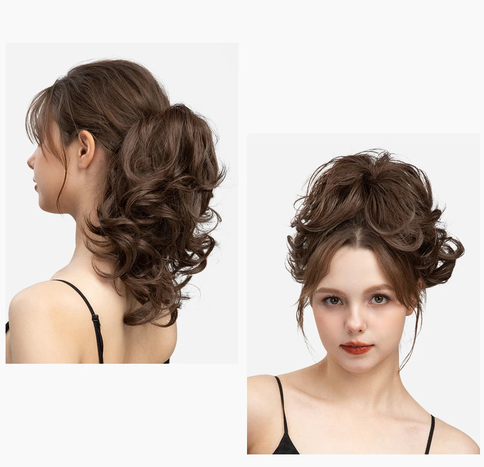 SARLA Premium Synthetic Diy Claw Clip In Ponytail Extensions Hairpiece Hair Bun Fake Blonde Natural Hair False Pigtail P026
