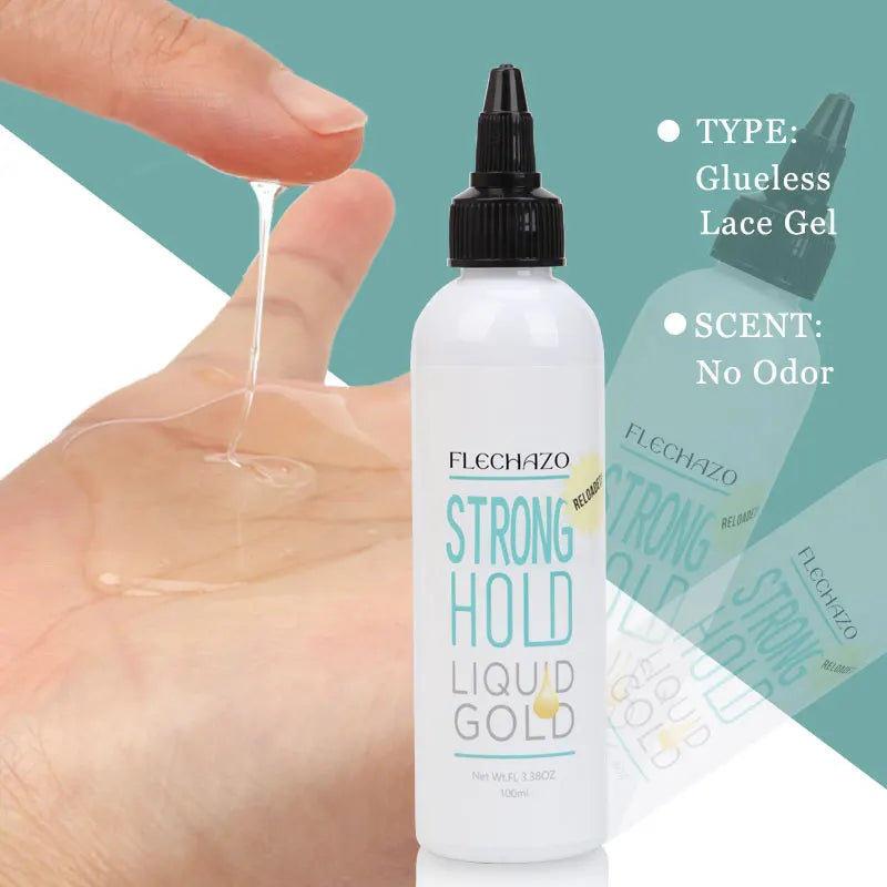 Clear Liquid Gold Lace Wig Glue For Bald Cap Beginner Friendly Strong Hold Lace Adhesive Gel Hair Bond And Wig Cap Easy To Apply