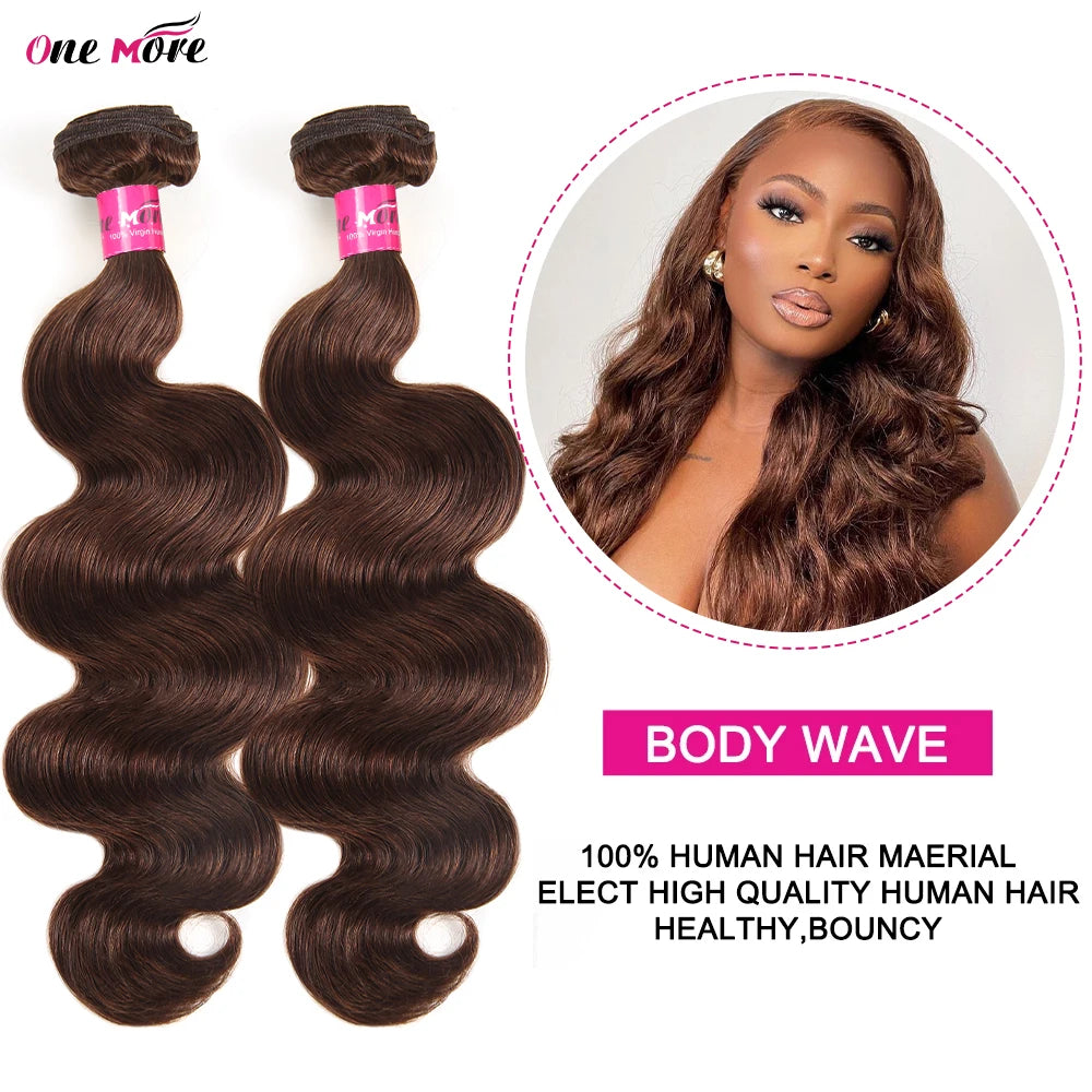 5x5 Closure With Bundles Chocolate Brown Body Wave Bundles With Closure 4x4 Ombre Colored Brown Human Hair Bundles With Closure