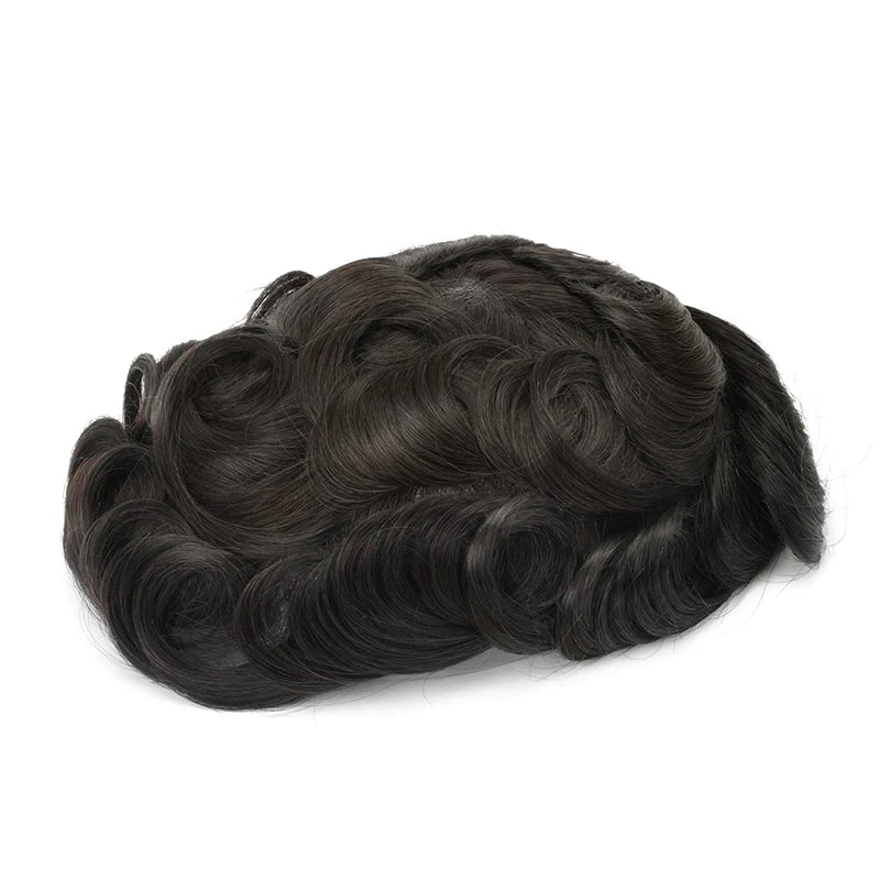 Topunique Full Swiss Lace 90% Light to Medium Light Men Toupee Capillary Prothesis Hair Piece For Men Hair Replacement System