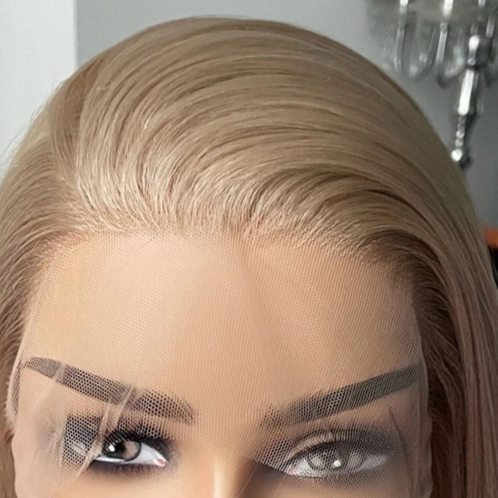13X4 Lace Wig Long Straight Hair Synthetic Lace Front Wigs for Women Ash Blonde Wigs Synthetic Heat Resistant Party Cosplay Wig