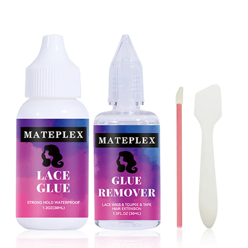 Wig Glue Waterproof Lace Glue Strong Hold Wig Adhesive for Toupee Frontal Professional Glue for Lace Front Wigs+Adhesive Remover