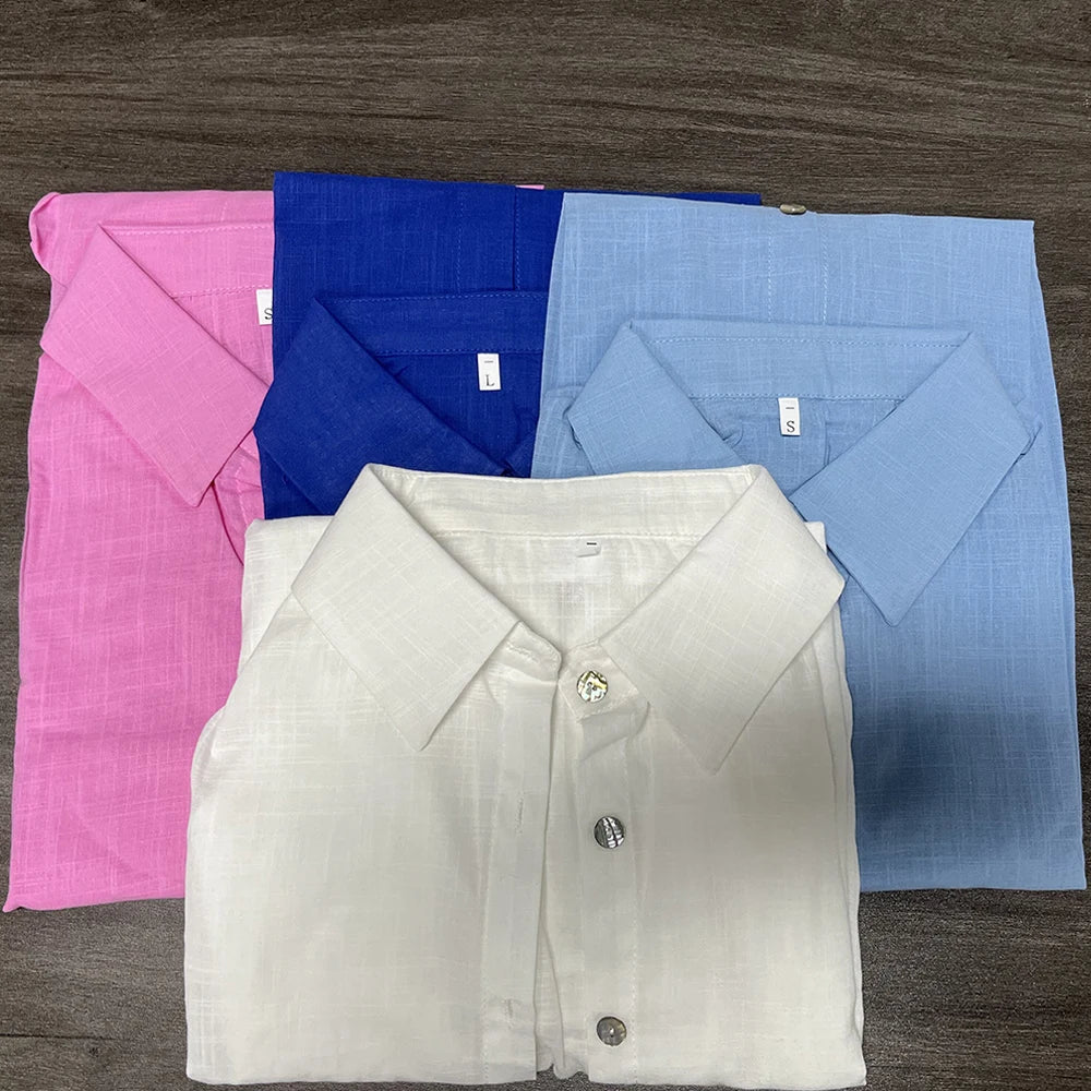 D.Nale K White Women's Shirts Elegant Long Sleeve Loose-Fitting Woman Blouse New Vintage Basic Top Collar Shirt for Women
