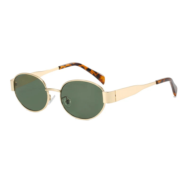 Retro Small Oval Sunglasses Men Women Luxury Metal Round Sun Glasses Male Classic Casual Driving Shades
