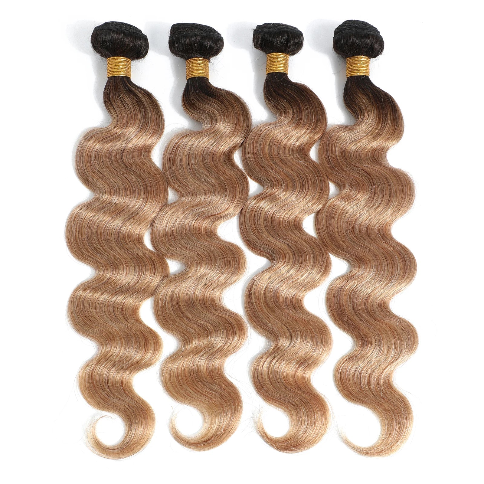 #27 Honey Blonde Human Hair Bundles with Closure Body Wave Bundles Hair With 4x4 Closure Brazilian Hair Weave Bundles Hair Remy
