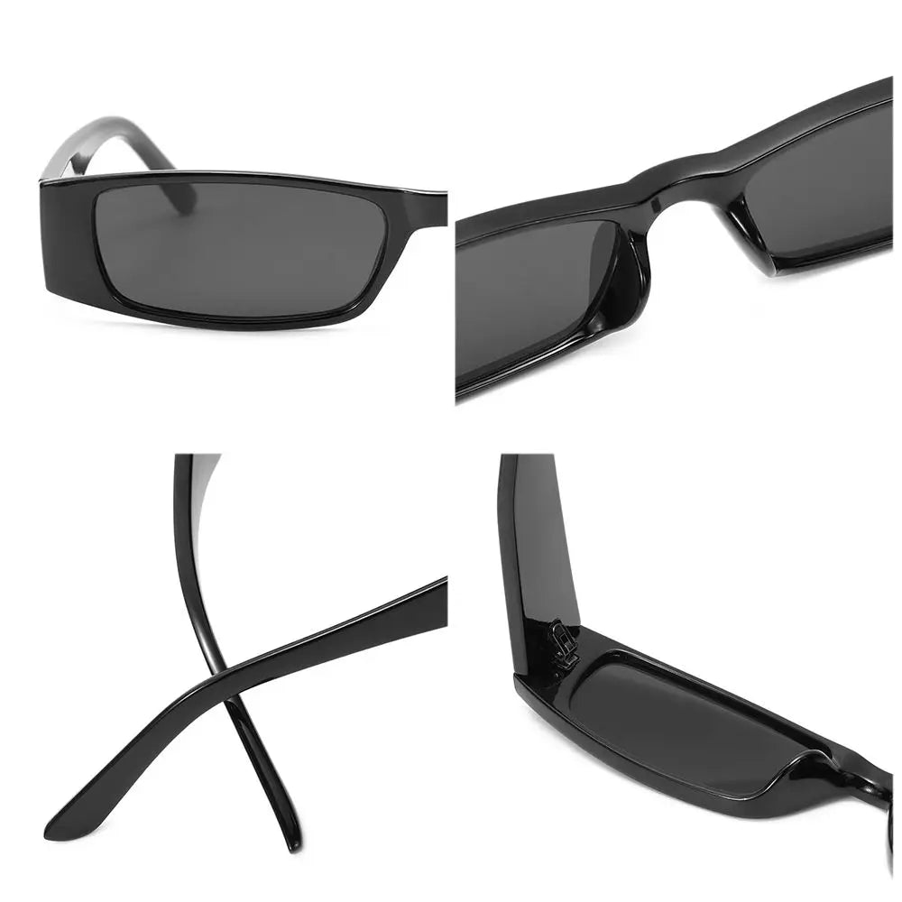 Retro Small Frame Sun Glasses Small Rectangle Sunglasses Vintage Square Narrow Sunglasses Trending Eyewear UV400