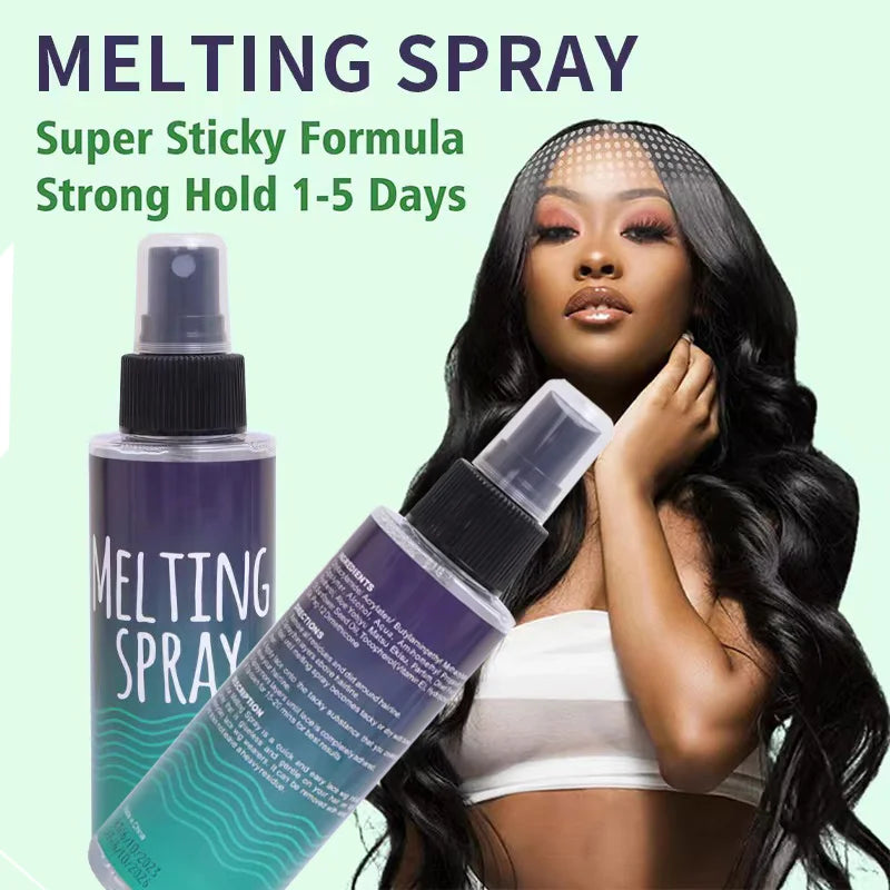 Lace Melting Holding Spray Kit 7Pcs Lace Wig Glue Hair Bond Adhesive And Remover, Hair Wax Stick Edges Brush HD Wig Cap Wig Band