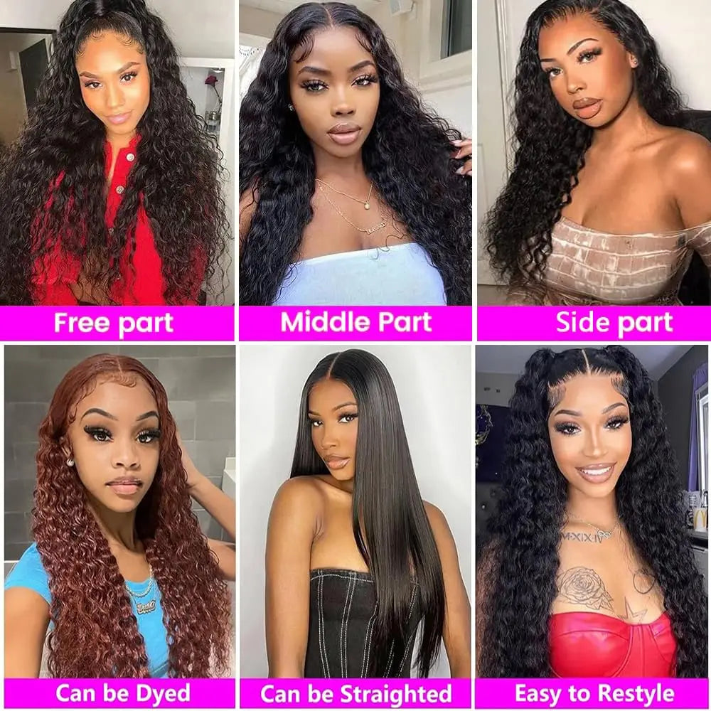 Human Hair Bundles with Closure Deep Wave 3 Bundles with 4x4 Lace Closure 100% Unprocessed Brazilian Virgin Curly Closure Bundle