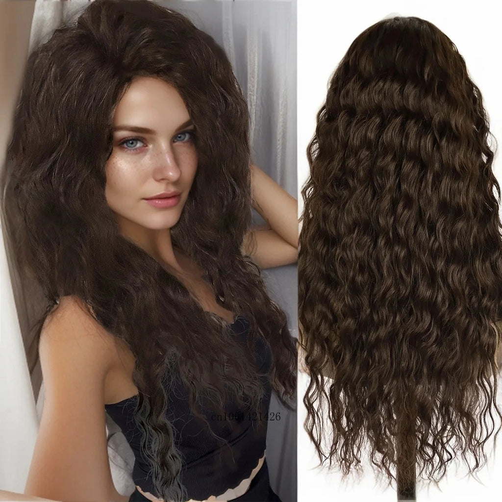 New Ash Blonde Wig Synthetic Long Curly Hair Wigs for Women Fluffy Wave Ombre Wig Costume Carnival Party Regular Cur Wig 26 Inch