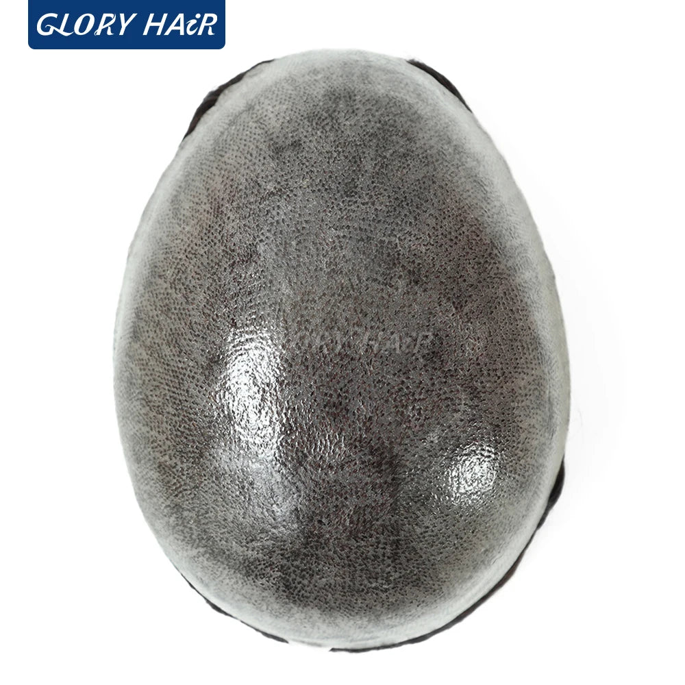 I Skin Hair Prosthesis 0.12 - 0.14 mm Indian Human Hair Multiple Sizes Toupee Men Fashion Wig Male
