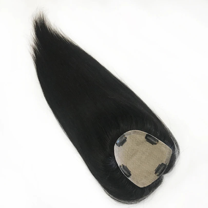 6x6 inch Injected Silk Skin Base Human Hair Women Topper Virgin European Hair Toupee Clips In Hairpiece Natural Scalp Top