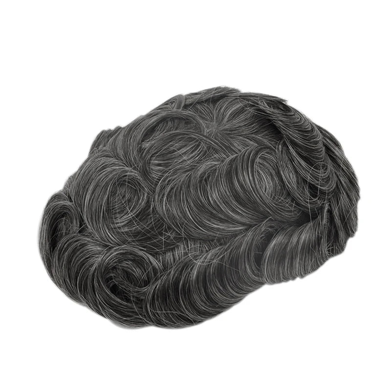 Topunique Full Swiss Lace 90% Light to Medium Light Men Toupee Capillary Prothesis Hair Piece For Men Hair Replacement System