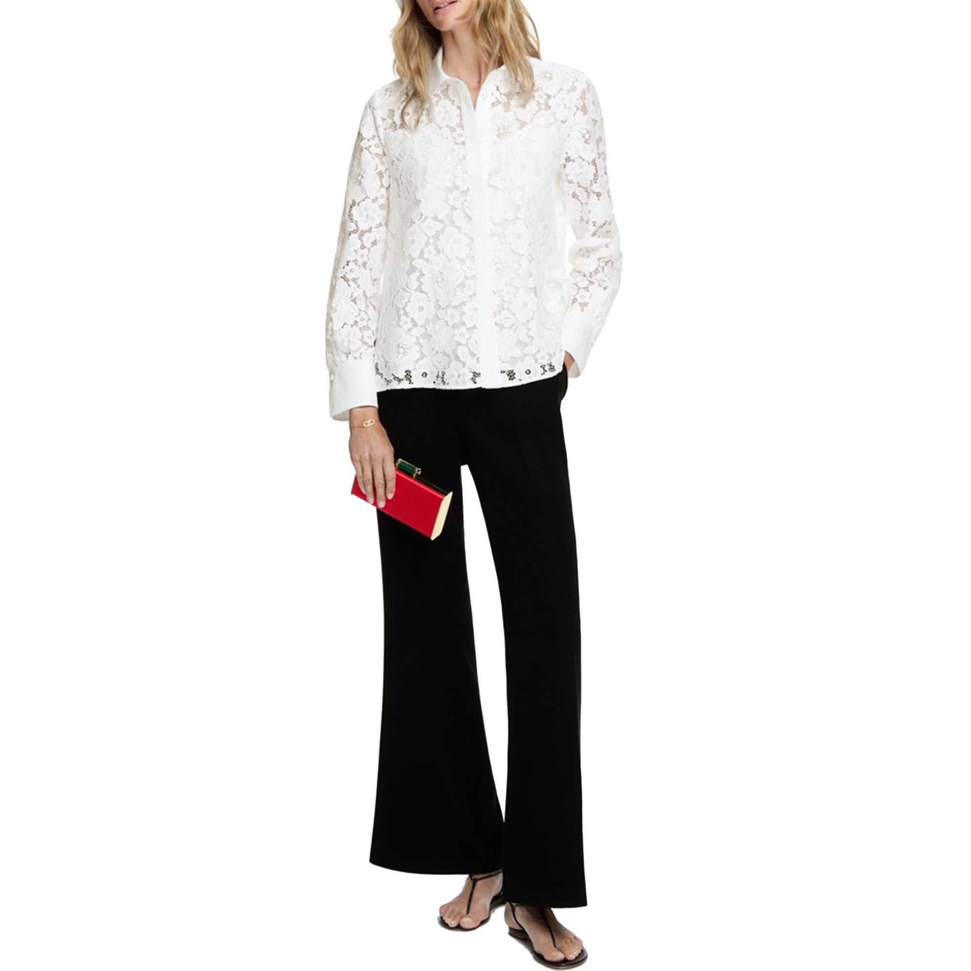 CHCH Shirt Fashion Women Blusas Mujer Office Lady Elegant Blouse Spring Hollow Out Lace V Neck Button Female Clothing