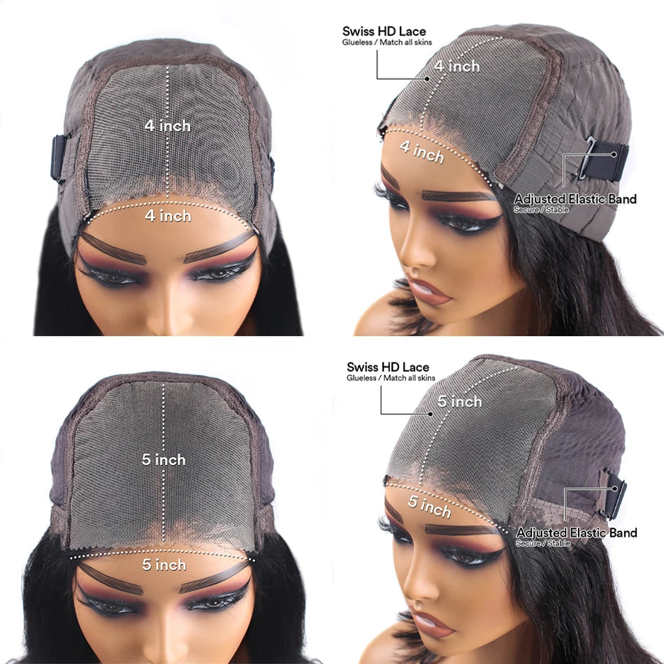 Glueless Wigs Human Hair Ready To wear Pre Cut Pre Plucked 4x4 5x5 Hd Transparent Body Wave Lace Closure Wig Brazilian Wig