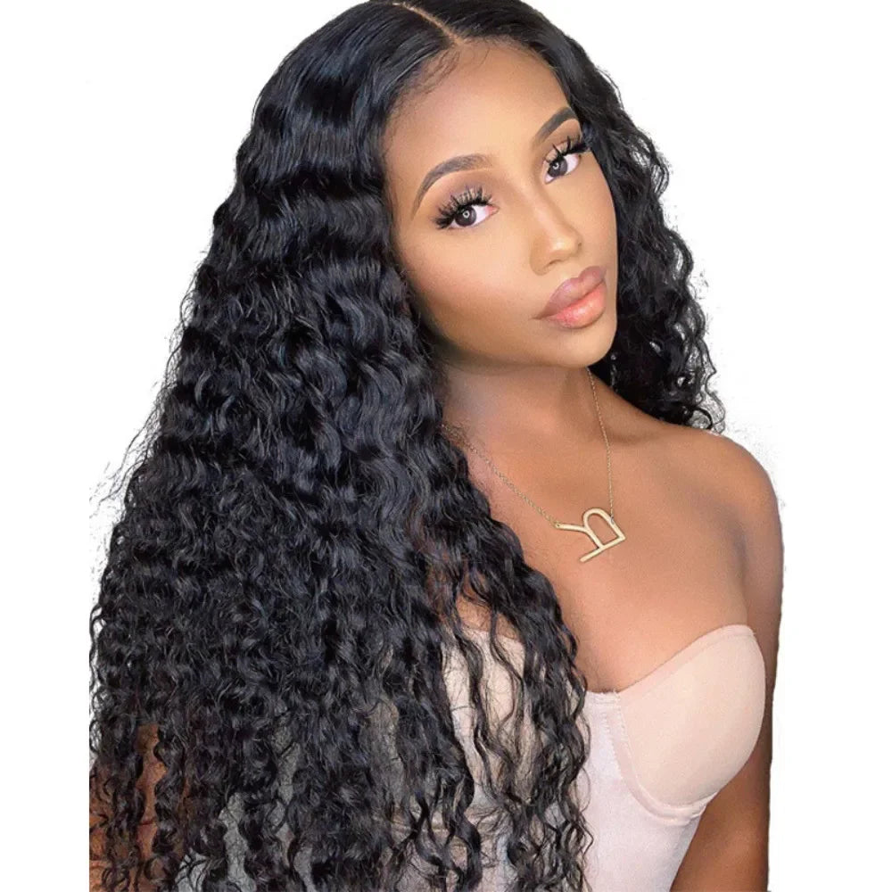 Synthetic Wigs Fashion African Black Middle-parted Long Curly Wig Natural Women Fluffy Full Head Cover