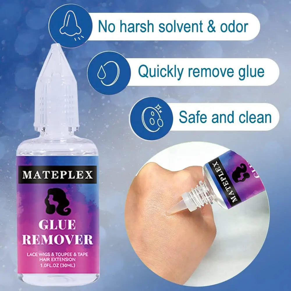 Wig Glue Waterproof Lace Glue Strong Hold Wig Adhesive for Toupee Frontal Professional Glue for Lace Front Wigs+Adhesive Remover